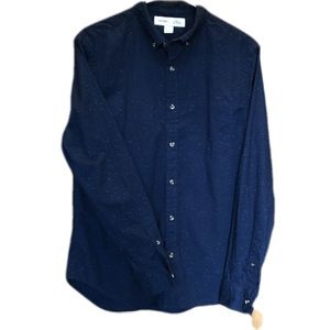 Old Navy cotton navy blue button down shirt